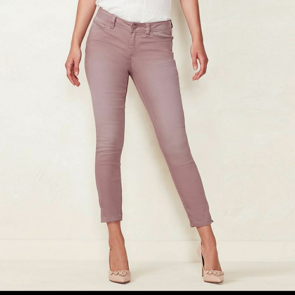 Lauren Conrad Blush Ankle Crop Skinny Twill Jeans